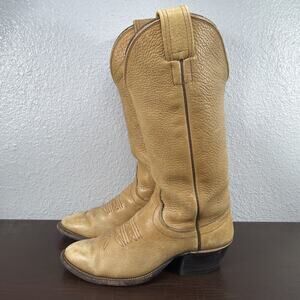 Olathe Western Cowboy Boots Men’s Size 7 C Tan Leather 4056